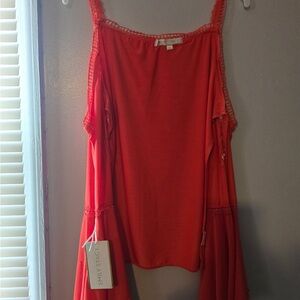 Coral Red Women's Sleeveless Top